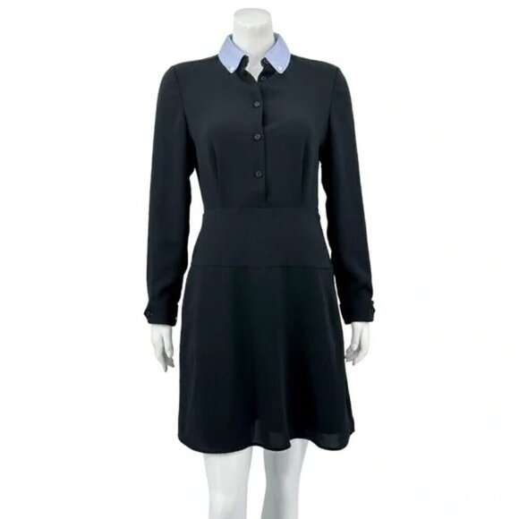 Coach Black Button Up Flare Shirt Dress 0 - Picture 1 of 5